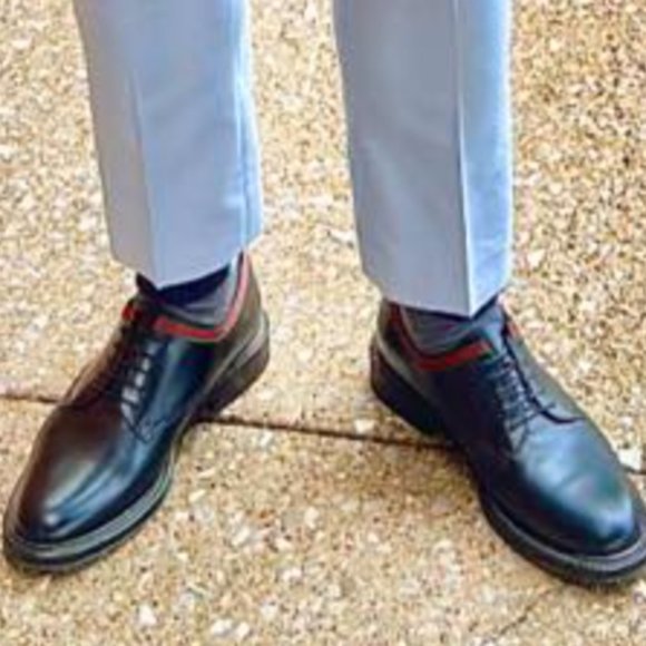 GUCCI - Black Leather, Red and Green trim, Dress Shoe, Size 10 US size - Picture 5 of 5